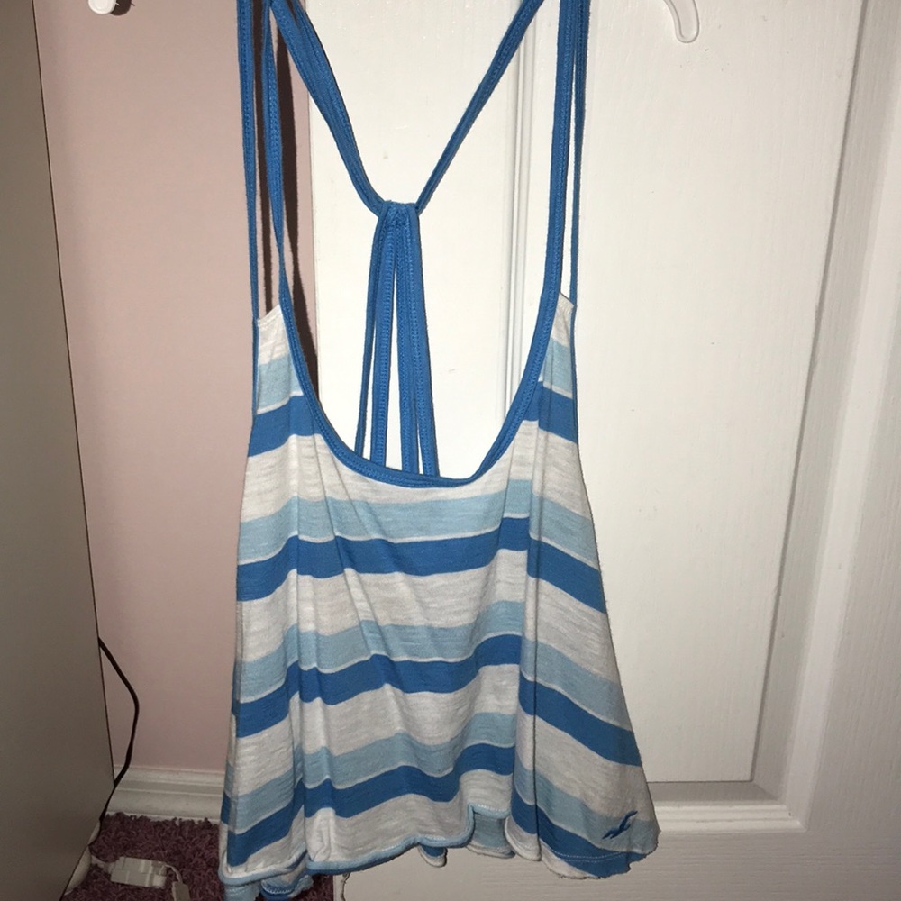 Blue and white tank top